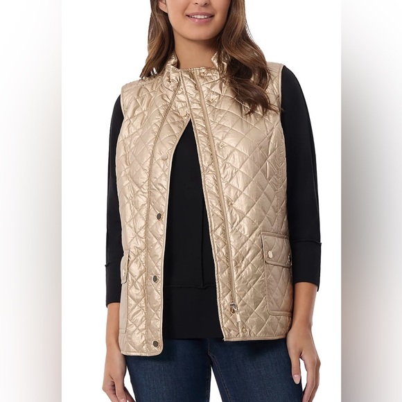 NWT Jones New York Women's Quilted Snap-Closure Vest Jacket - Picture 2 of 3